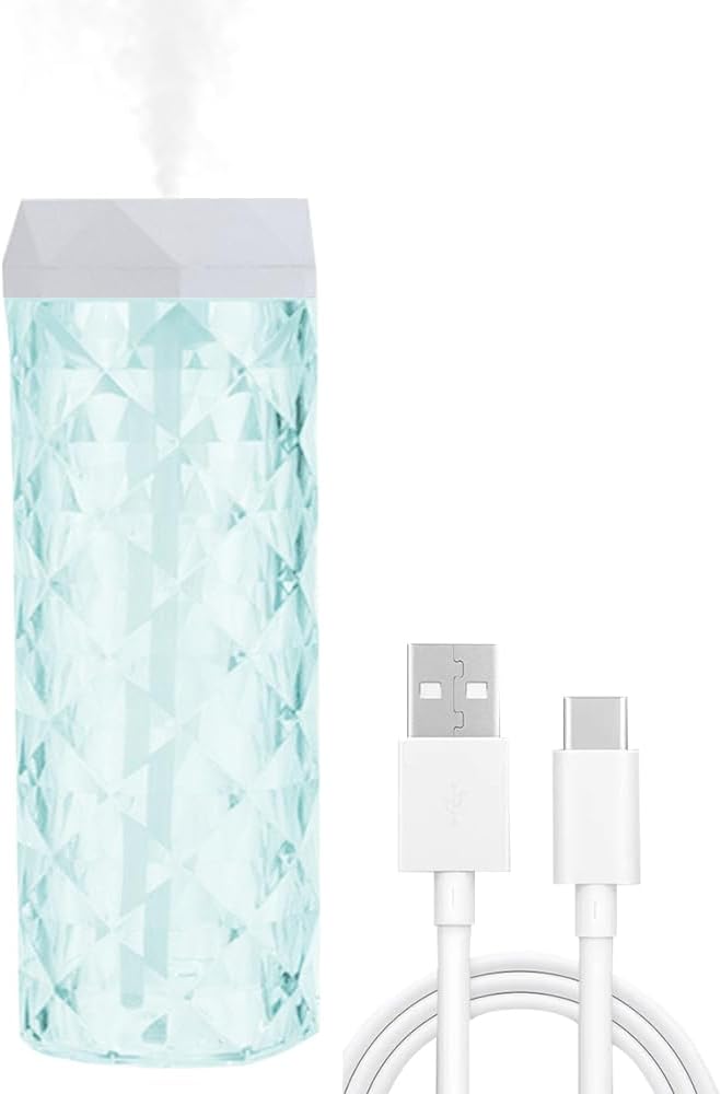 400ml USB Crystal Humidifier, 7-Color LED, No Noise, No Battery