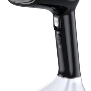 1800W Black Clothes Steamer, Wet/Dry, 20s Heat-Up, Detachable Tank, Gloves, 120V