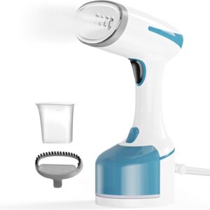 1500W Blue Handheld Clothes Steamer, 250ml, 20s Heat-Up, 2-in-1 Wrinkle Remover, Brush