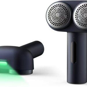 Electric Dual-Head Fabric Shaver & Lint Remover, Green Light Aided ID, 3-Speeds