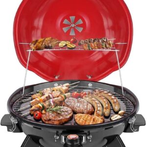 1600W Electric BBQ Grill, 15-Serving Indoor/Outdoor Portable Removable Stand