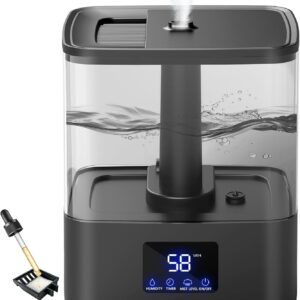 4L Top-Fill Cool Mist Humidifier, 60H, 3 Levels, 8H Timer, Oil Tray, White