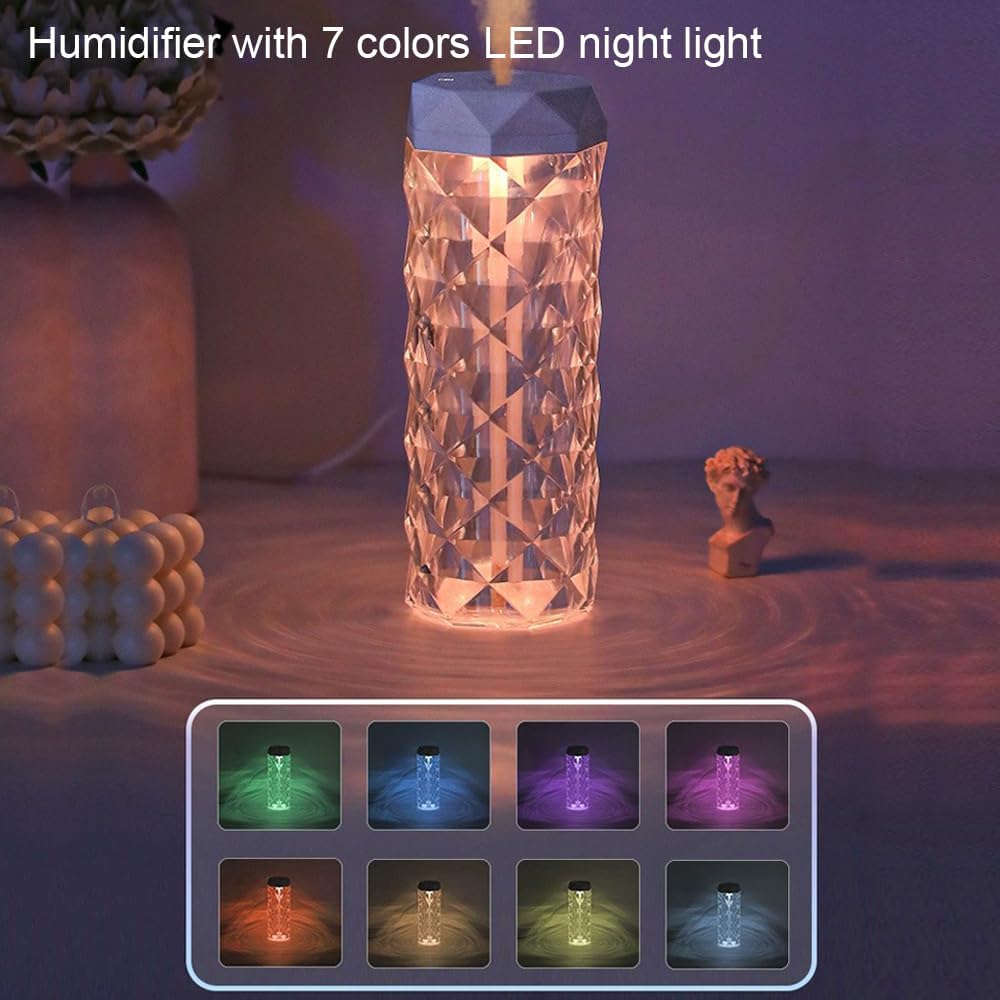 400ml USB Crystal Humidifier, 7-Color LED, No Noise, No Battery - Image 2