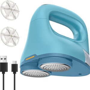 Fabric Shaver with Dual Head, 2X Faster, 6 Blades, 2-Speed, LED Display, Furniture & Clothing