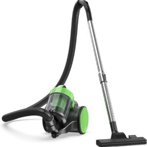 Canister Vacuum Cleaner, Lightweight Portable, Auto Retractable Cord, HEPA, Green