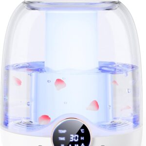 White 3L Humidifier, 30H Quiet, Dual Nozzle, LED, Timer, Auto Shut-Off