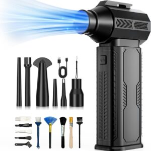 Compressed Air Duster, Cordless, 8000mAh, 4-Gear Adjustable, for Keyboard/Computer/Car/Home