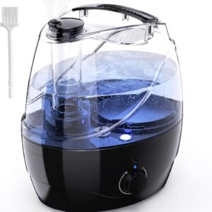 2.2L Whisper-Quiet Cool Mist Humidifier, 30H, 360° Nozzle, Night Light, BPA-Free