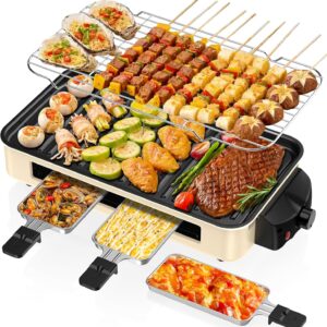1500W 2-in-1 Smokeless Indoor Grill, Removable Non-Stick Plates, Korean BBQ & Griddle